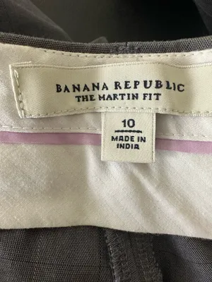 Banana Republic The Martin Fit Women’s Sz 10 Grey Cuffed Ankle Pans Tapered. thumbnail 7
