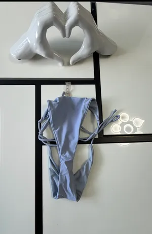 Baby Blue Tie-Side Bikini Bottoms - Size S thumbnail 3