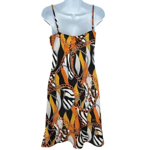 Guess Malou Cowl Satin Slip Dress S Zebra Chain Print Mini Y2K Mobb Wife‎ Bold thumbnail 3