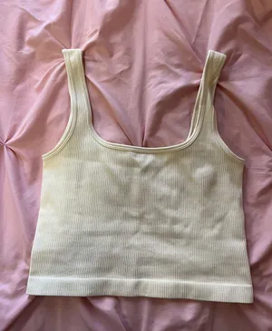 Ribbed Tank Top Tan Size M thumbnail 1