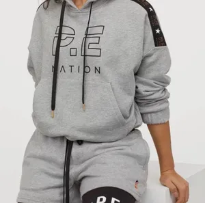 P.E. Nation X H&M grey cotton high rise shorts size S small thumbnail 2