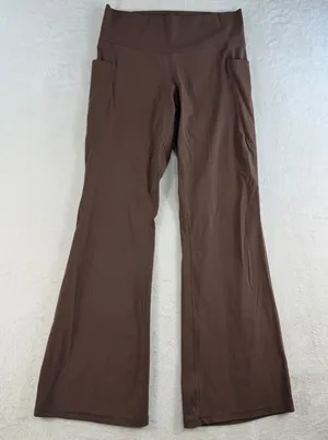 Member's Mark L Yoga Pants Everyday Flare High Rise Pockets Brown Bear‎ Athletic thumbnail 1