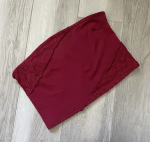 Edikted Tube Top lace strapless crop womens red (small) going out party summer thumbnail 1