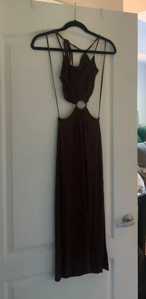 Brown Cutout Dress Size M thumbnail 1