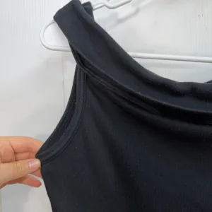 Vintage Adorence black off shoulder cotton blend sleeveless tank‎ top casual L thumbnail 2