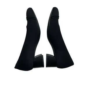 Vivaia womens Julie Arch Pro Almond Toe Block Heels Black 37.5 US 7 smart casual thumbnail 5