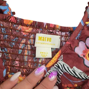Anthropologie Maeve Zebra Print‎ Ruffle Tie Front Blouse Size: S thumbnail 4
