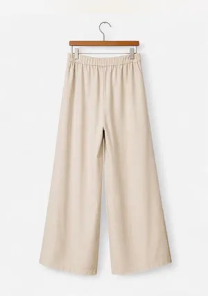 ✨ Women’s Cream High-Waisted Wide-Leg Pleated Trousers (Size M) ✨ thumbnail 4