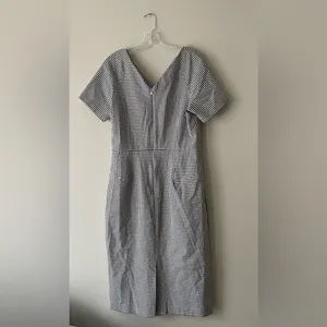 Banana Republic Black And White Gingham Plaid Dress Size 12 thumbnail 4