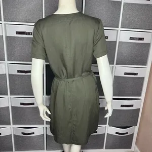 Matty M Womens Belted Linen Blend Casual Dress Olive Size Small thumbnail 4