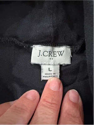 J.Crew Tissue Turtleneck Top Womens Size Large L Black Long Sleeve Cotton Knit thumbnail 7