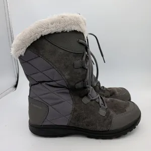 Columbia Minx Mid III Waterproof Winter Boots Grey Faux Fur Women 10.5 Wide thumbnail 2