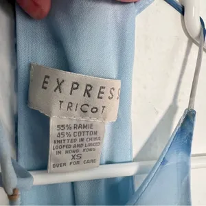 Vintage Express Tricot Women's Size XS Maxi Dress Light Blue Beige Floral thumbnail 8