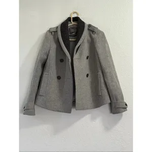 J.Crew Stadium Cloth Nello Gori Wool Double Breasted Top Of Waist Coat 4 Gray thumbnail 2
