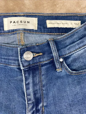 NWT PacSun Medium Blue lace up Side Skinny Jeans size 22 thumbnail 2
