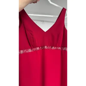 1990s Y2K Michaelangelo Red Beaded Chiffon Evening Gown size 8 thumbnail 16