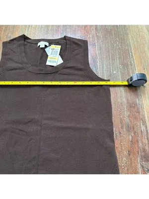 Charter Club NWT Cocoa Bean Brown Knit Shell Tank Top - Size Medium Minimalist thumbnail 7