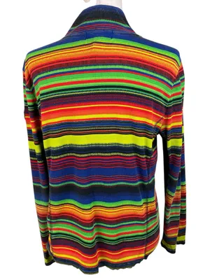 Vintage Y2K Lauren Ralph Lauren Active Rainbow Stripe Quarter Zip Pullover XL thumbnail 2