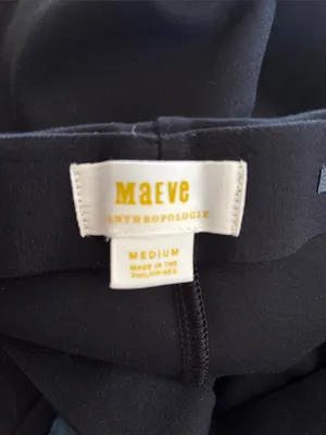 The Margot Kick-Flare Cropped Pants by Maeve Sz M Black Stretch Knit thumbnail 8