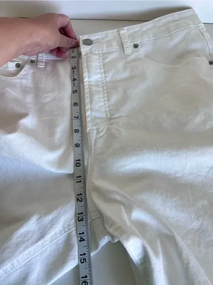 Frye Women's High Rise Straight Leg White Denim Jeans Cuffed thumbnail 8