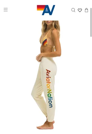 Aviator Nation Austin Sweatpants - Vintage White thumbnail 2