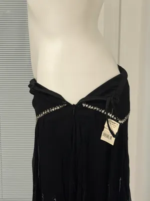 Vintage Black Chiffon Beaded & Sequins Skirt thumbnail 5