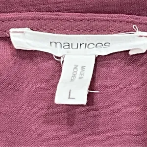Maurices Mauve Pink Lantern Sleeve Lattice Neck Blouse Size Large thumbnail 10