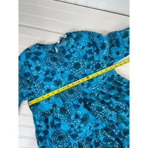 Zara Blue Floral Flounce Dress Tiered Mini Summer Resort Casual Short Size XS thumbnail 5