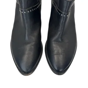 Thursday Boot Co Everyday Black Leather Studded Ankle Boots 6 Western Rocker‎ thumbnail 8