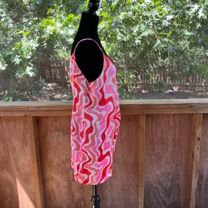 Dress Forum Los Angeles Women's Pink & Red Mini Wrap Dress Size L. NEW thumbnail 2