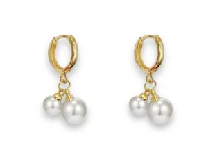 White Pearl Dangle Drop Earrings for Women thumbnail 1