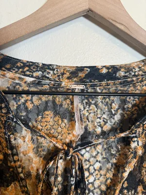 Free‎ People Out For The Night Snake Print Mesh Oversized Top thumbnail 5