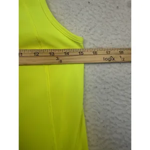 Lululemon Tank Womens 2 Yellow High‎ Neck Mesh Athletic Running Top LW1CYHS thumbnail 5