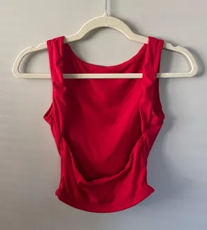 Red open back shirt thumbnail 2