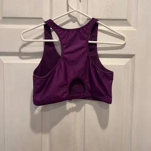 Puma Sport Lifestyle Purple Teal Racerback Sports Bra Activewear‎ Top Large thumbnail 3