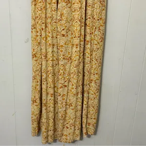 Free People Boho Maxi Dress M Yellow Paisley Smocked Tie Strap Flowy Festival thumbnail 8