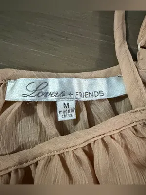 Lovers + Friends Maison Blouse M Peach Cold Shoulder Bell Sleeve Ruffle Peasant thumbnail 4