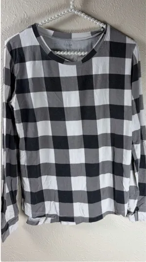 Kyte Baby Women’s Bamboo Pajama Set Size Small Matching Top Pants Plaid Gingham thumbnail 1