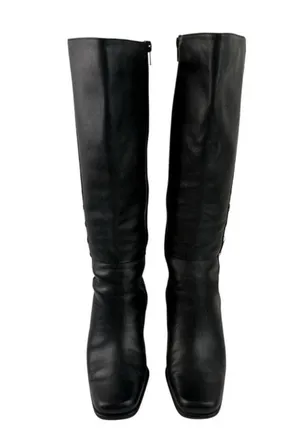 *Worthington Renee Boots Women’s Size 8 Black Leather Tall Classic Dark Acadamia thumbnail 2