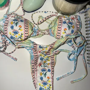 Floral Bikini Set with Strappy Details thumbnail 1