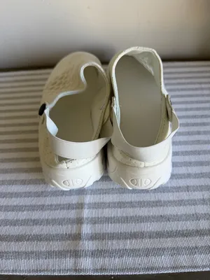 Women's White Open Heel Strap Mesh Shoe Size 39 aka 8 #260858 thumbnail 6