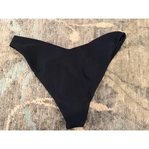 Beach Riot Phoebe High Cut Bikini Swim Bottom Black Ribbed Sz M NEW $98 thumbnail 8