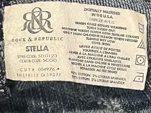 Rock & Republic Distressed Jeans Size 29 Dark Wash Low Rise Stretch Y2K Style thumbnail 7