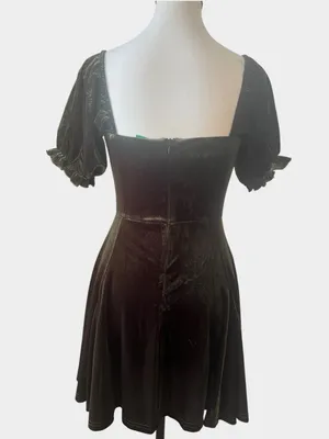 Disturbia Verdant Green Velvet Corset Mini Dress Goth US 4 UK 8 thumbnail 6