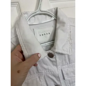 BLANKNYC White Fringe Denim Jacket S Western Rodeo Coastal Cowgirl Flap Pockets thumbnail 7