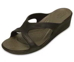 CROCS Women's Wedge Slide Sandal in Olive thumbnail 1