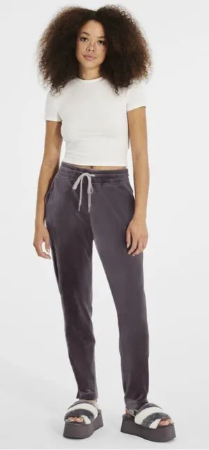 UGG Haydn Jogger‎ Velour Pants Drawstring Pull On Elastic Stretch Purple Size S thumbnail 1