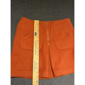 Vintage Y2K Women's Gap Wool Orange Mini Skirt, Size 6 Mad Men Retro‎ thumbnail 5