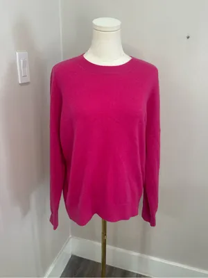 Madewell (Re)sponsible Cashmere Oversized Crewneck Sweater‎ pink Sz Large Medium thumbnail 2