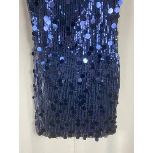 Stacees Dark Navy Sequin Mini Dress Sz.8 NWT Blue thumbnail 5